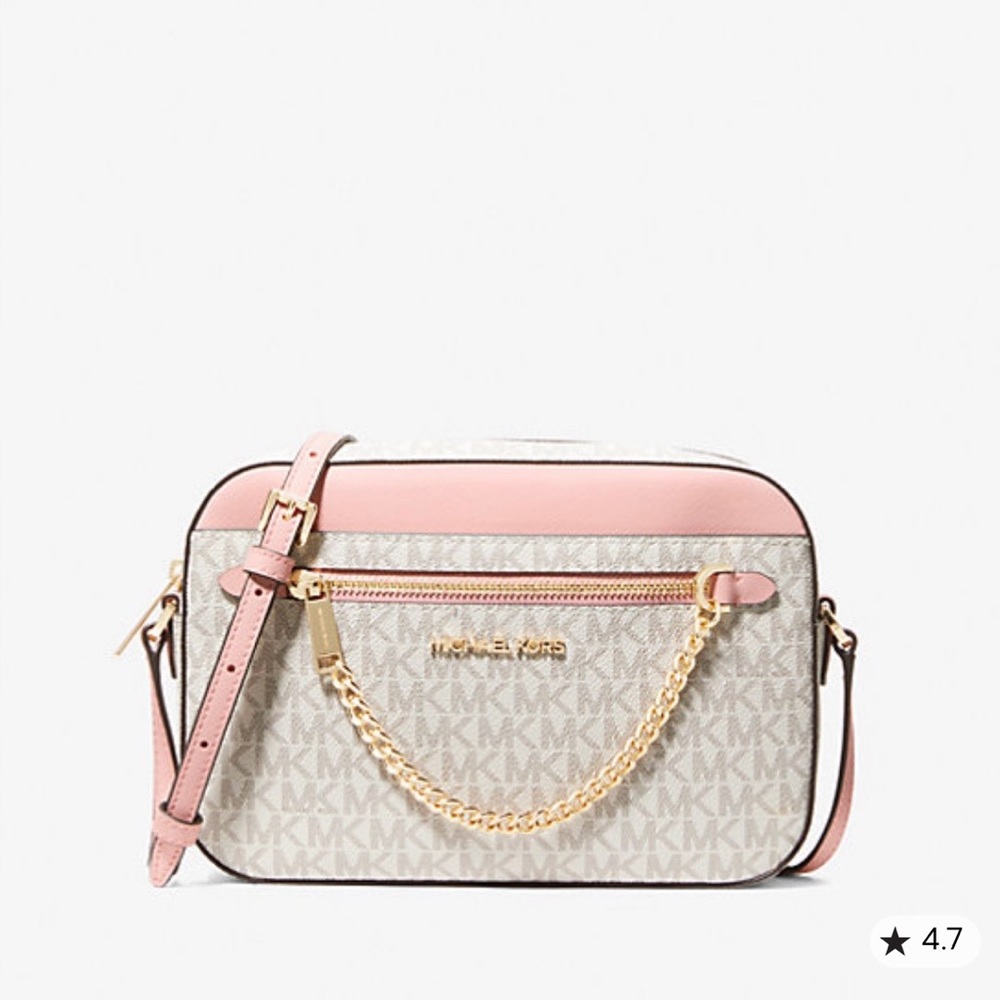 Michael Kors Blush and Cream Logo Crossbody Bag